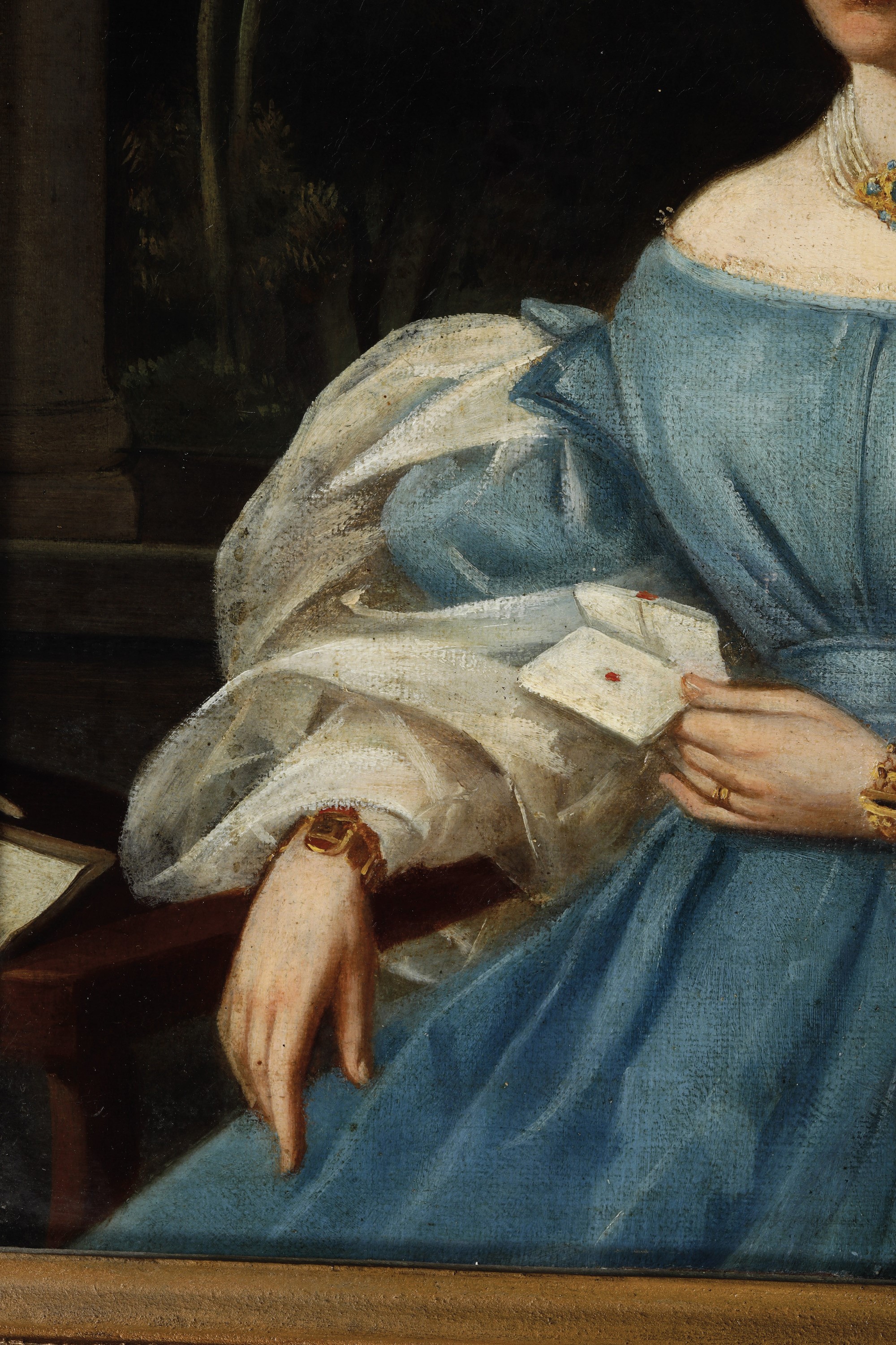 Scuola del XIX Secolo Ritratto di Gentildonna con Lettera