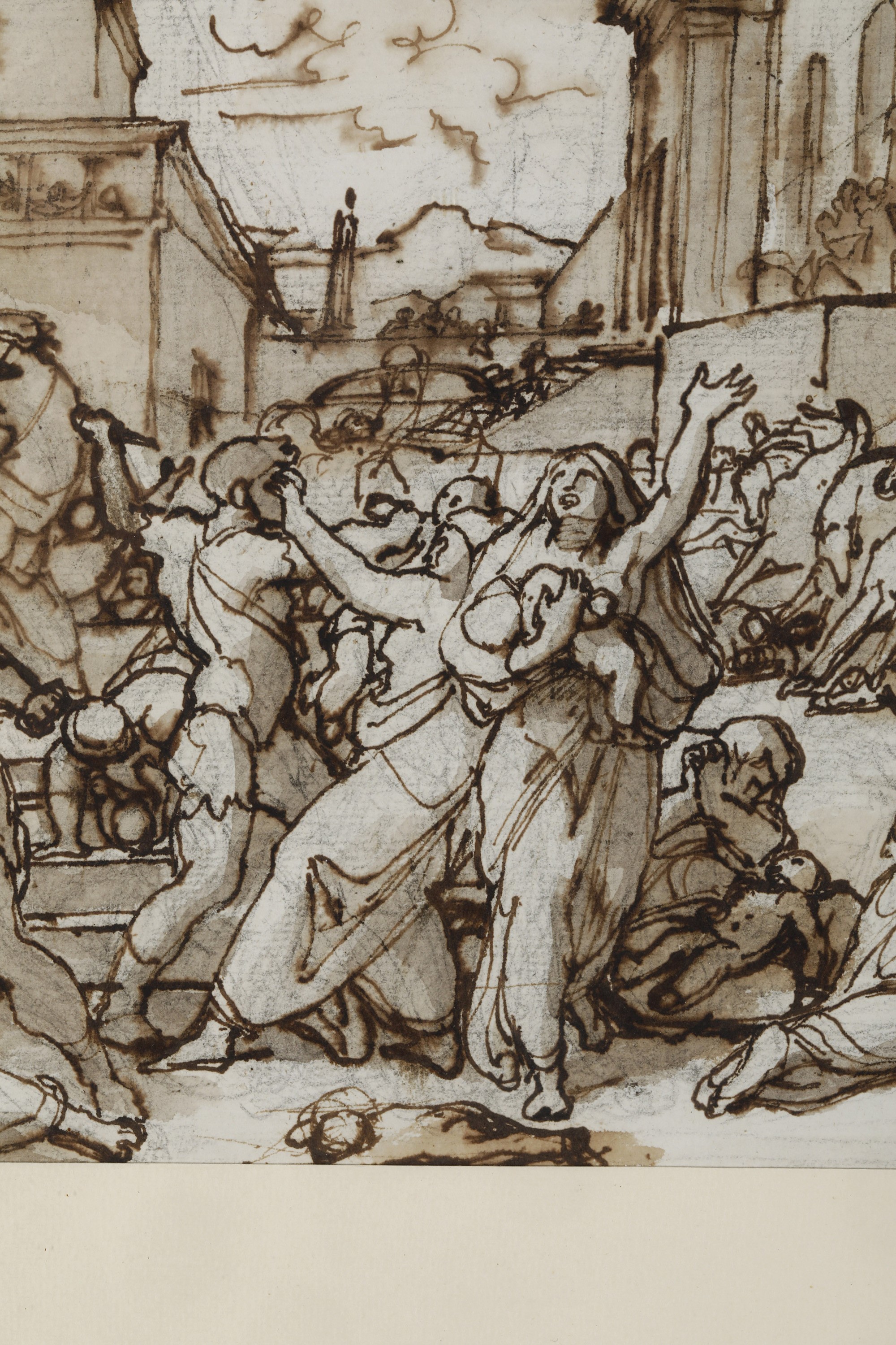 Vincenzo Camuccini - La strage degli innocenti, penna, inchiostro bruno e acquerello su carta