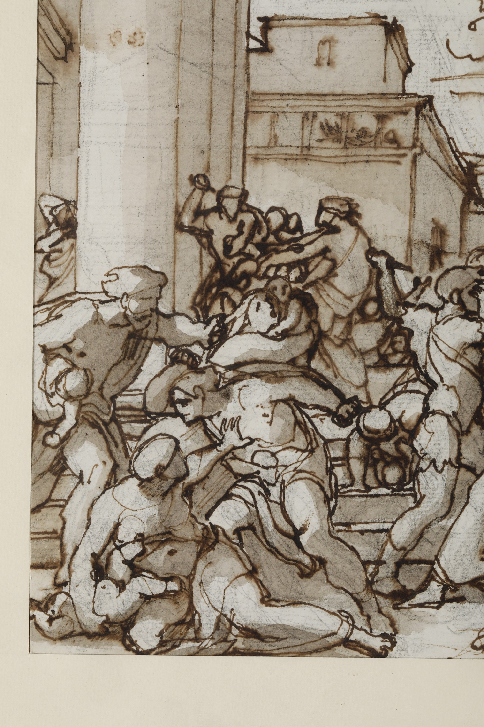 Vincenzo Camuccini - La strage degli innocenti, penna, inchiostro bruno e acquerello su carta