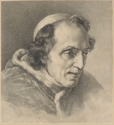 Ritratto di papa Pio VII, matita nera su carta