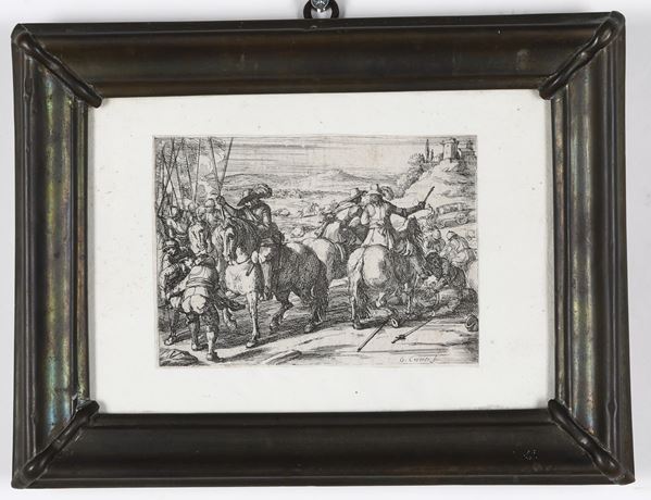 Jacques Courtois detto il Borgognone (1621-1675) “Scena di battaglia”
