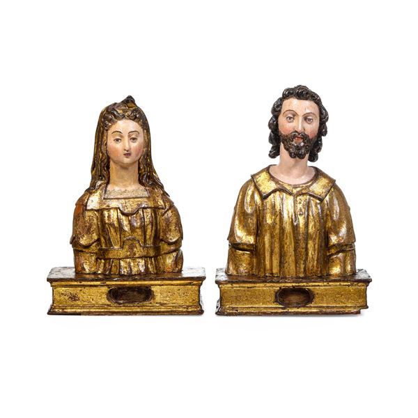Arte rinascimentale. Napoli, XVI secolo Coppia di busti reliquiari