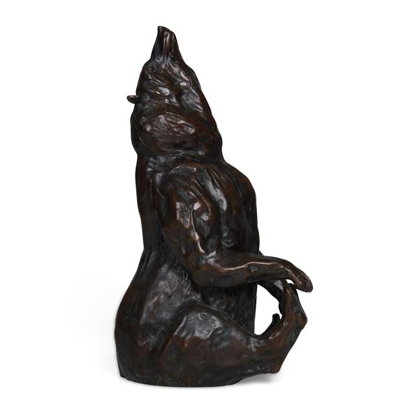 Scultura raffigurante orso in bronzo. Non firmata, fonditore del XX secolo
