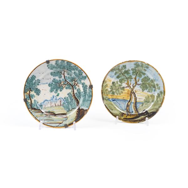 Due piatti. Castelli, XIX secolo.
