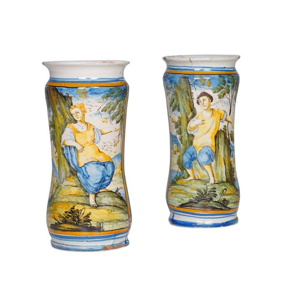 Coppia di albarelli Napoli, Lorenzo Salandra, circa metà del XVIII secolo 