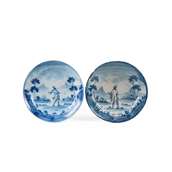 Due piatti. Savona, metà del XVIII secolo circa.