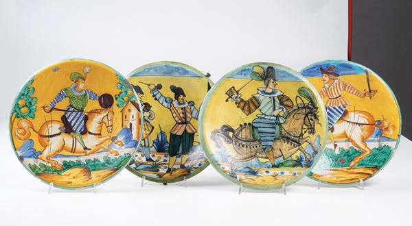 Quattro piatti.  Montelupo, XX secolo.