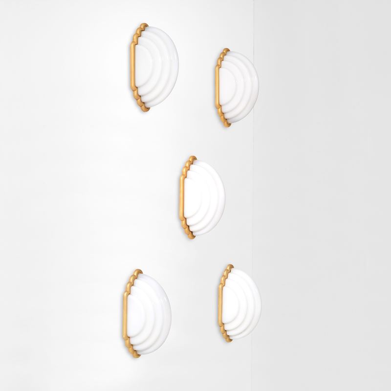Kazuhide Takahama : Cinque lampade da parete mod. Kumo  - Auction Design - Cambi Casa d'Aste