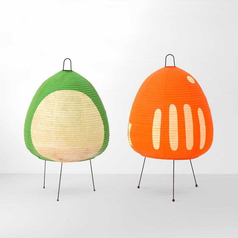 Isamu Noguchi : Due lampade da tavolo Akari 22N  - Auction Design - Cambi Casa d'Aste