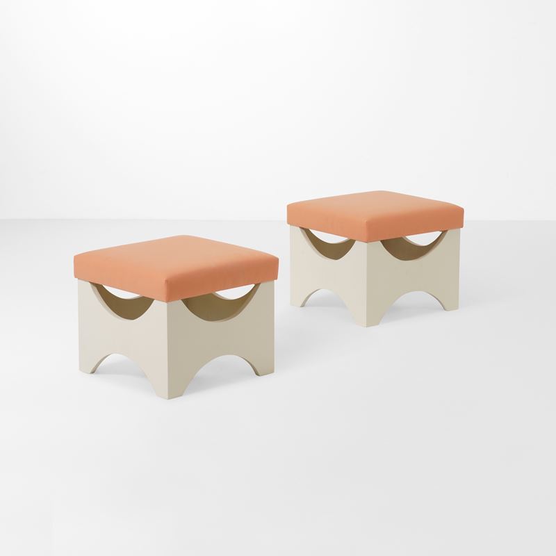 Ettore Sottsass : Due pouf mod. Dado T29  - Asta Design - Cambi Casa d'Aste