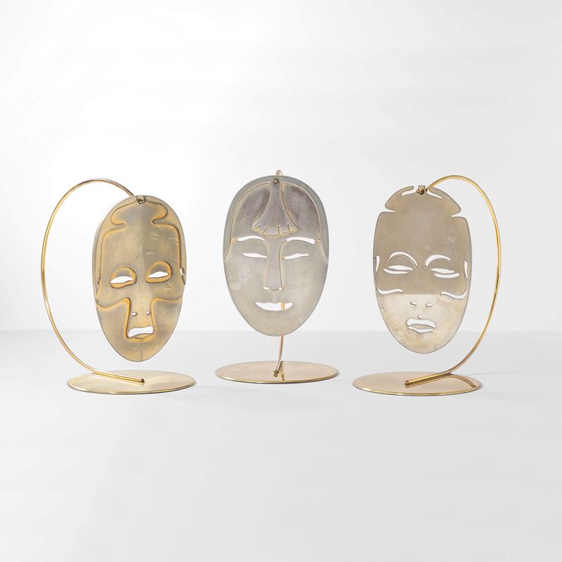 Lidia Selva : Trittico sculture Le Maschere d'Oro  - Auction Design - Cambi Casa d'Aste