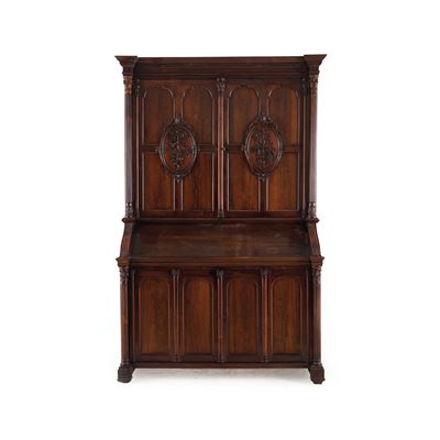 Trumeau architettonico in legno intagliato, XIX-XX secolo
