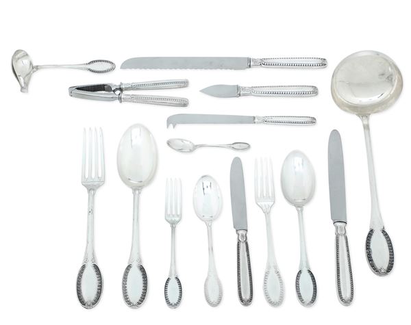 Servizio di posate. Argenteria italiana del XX secolo, argentiere Rino Greggio, Padova