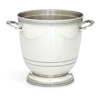 Secchiello Porta Champagne. Argenteria Italiana del XX Secolo. Argentiere Rino Greggio, Padova