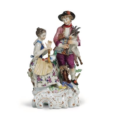 Gruppo Allegorico Dell’uditomeissen, Verso il 1760modello di Carl Christoph Punct (?-1765)