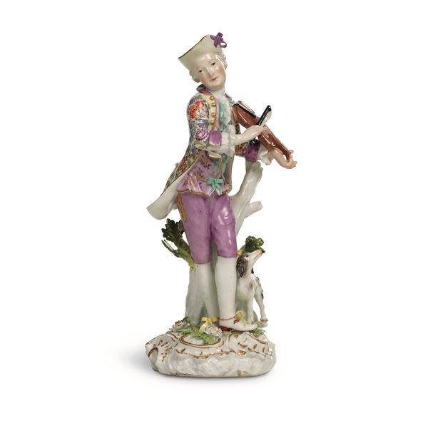 Figurina di violinista Meissen, 1760 circa