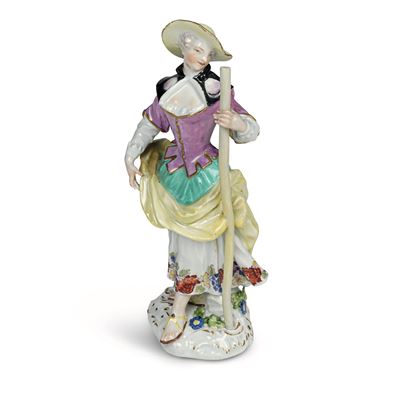 Figurina di Pellegrina Meissen, 1750 Circa Probabile Modello di Friedrich Elias Meyer