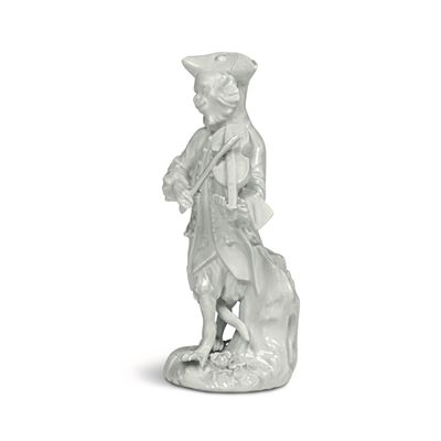 Figurina di Scimmietta Musicante Meissen, 1755 Circa Modello di J.j.kaendler