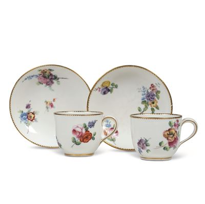 Coppia di Tazze con Piattinosèvres, 1763-1764 Circa