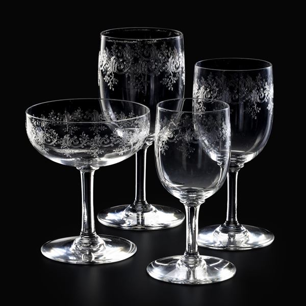 Servizio di calici “Sévigné” Francia, Manifattura Baccarat, XX secolo 