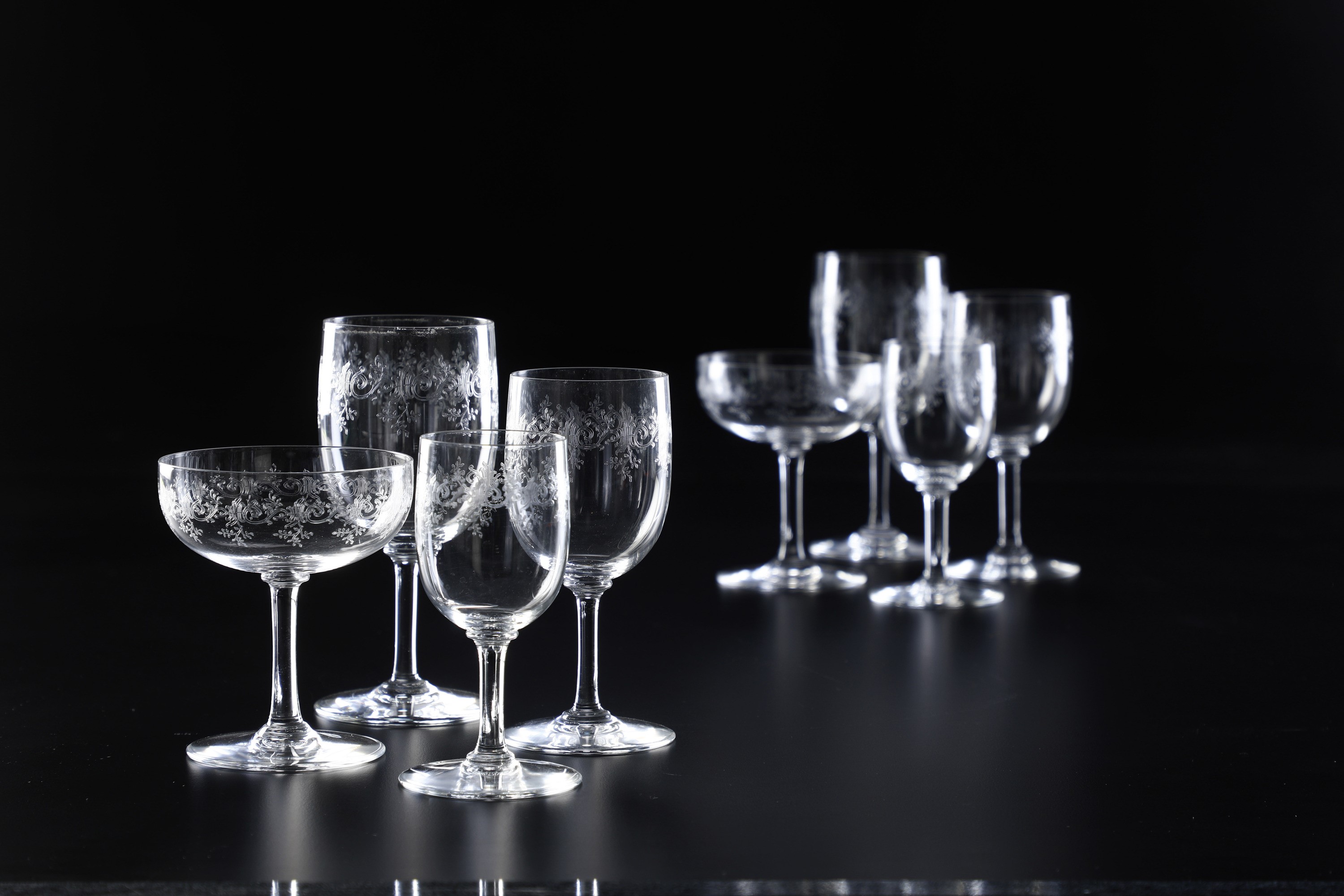 Servizio di Calici “sévigné”francia, Manifattura Baccarat, XX Secolo