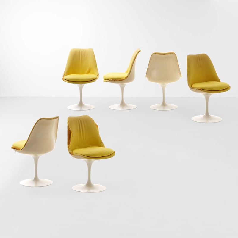 Eero Saarinen : Sei sedie della serie Tulip  - Auction Design - Cambi Casa d'Aste