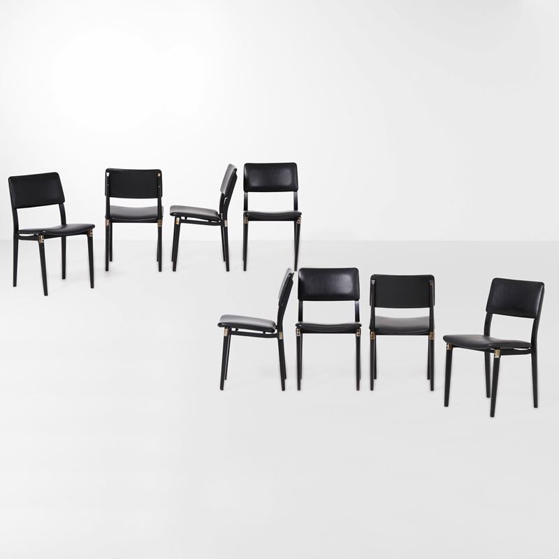 Eugenio Gerli : Otto sedie mod. S82  - Asta Design - Cambi Casa d'Aste
