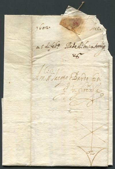 1602, Toscana, Lettera del 5 Febbraio da Lucca a Firenze a Jacopo e Bardo Corsi