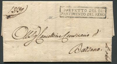 1809, Regno D’italia, Lettera da Bologna a Bazzano