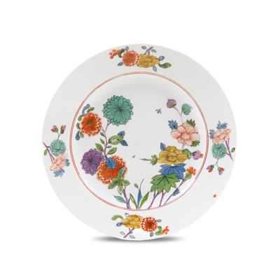 Meissen, Piatto in porcellana policroma e oro (1730-1735)