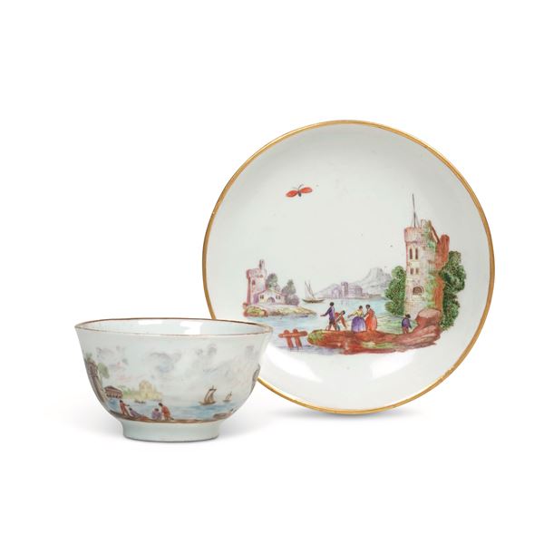 Una tazza e un piattino Venezia, Manifattura Cozzi 1765-1770 circa 