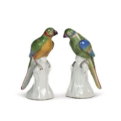 Coppia di Figurine in Miniaturameissen, 1740-1745