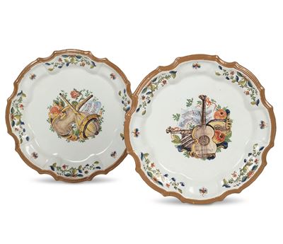 Coppia di Rari Piattinove, Manifattura di Pasquale Antonibon, 1750-1775