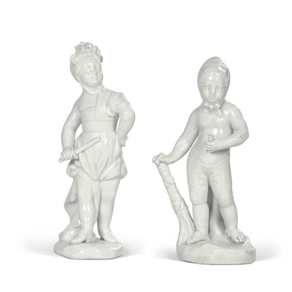 Due figurine Vienna, Manifattura Imperiale, verso il 1770 