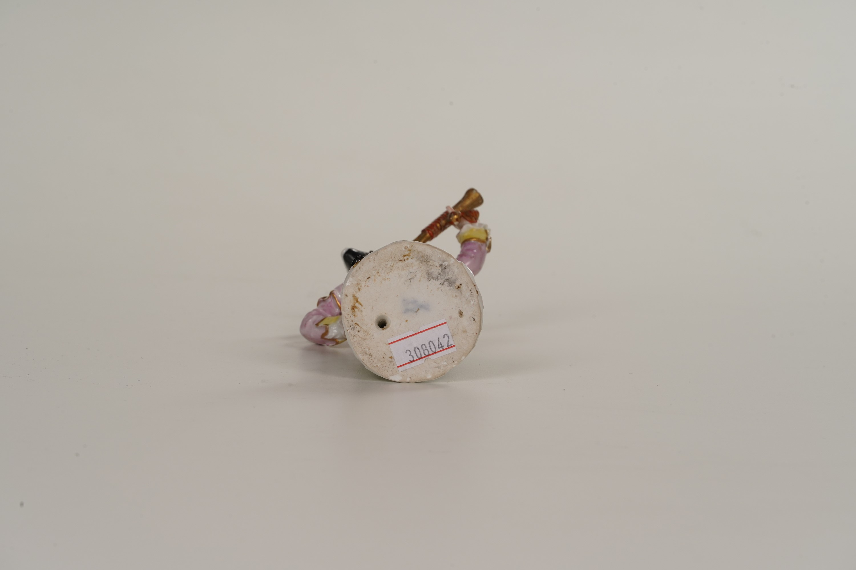 Meissen, Figurina di trombettiere della Galante Kapelle, porcellana