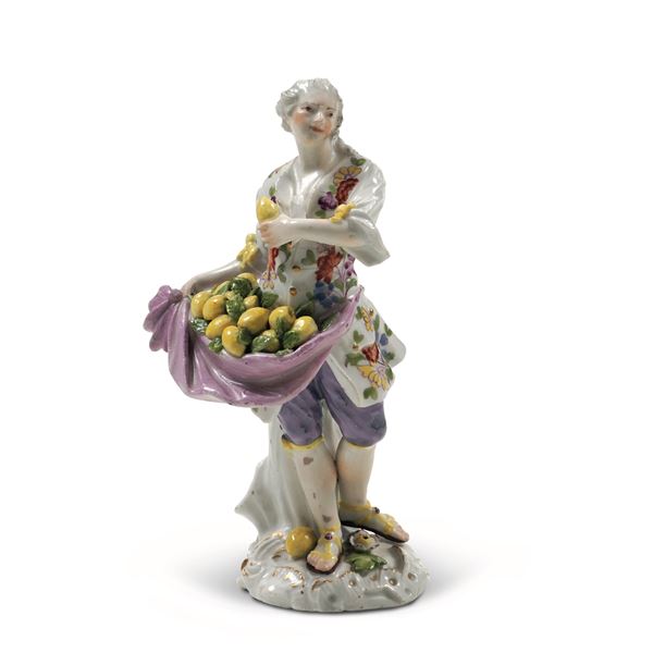 Figurina di venditore di limoni Meissen, 1755 circa Modello di Friedrich Elias Meyer 
