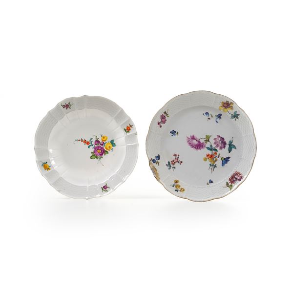 Due piatti. Meissen, terzo quarto del XVIII secolo.