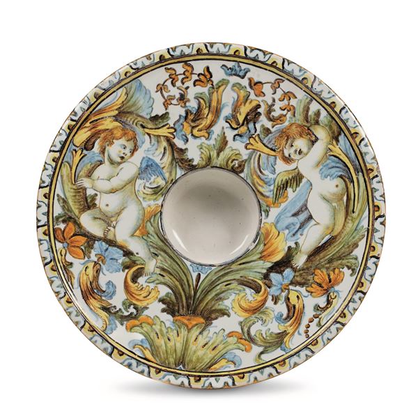 Piattino per tazza Castelli, bottega Grue, 1700–1725 circa 