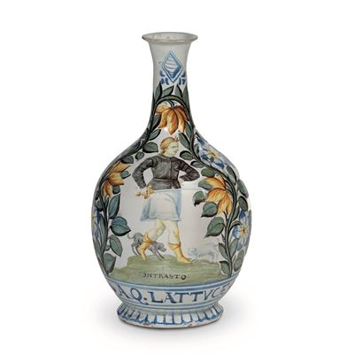 Castelli, Giacomo Gentili il Vecchio, 1710-1720 Bottiglia con L’allegoria del Contrasto