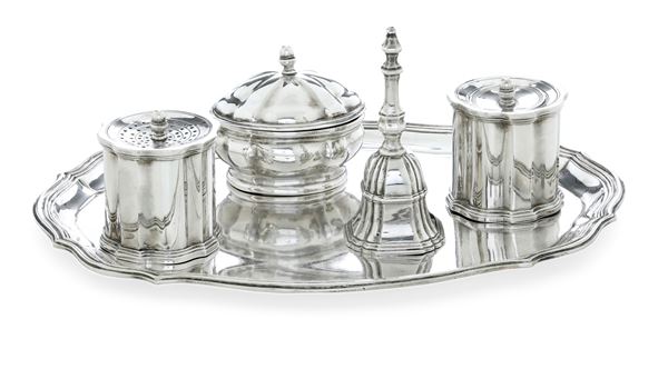 Stati Pontifici, Ravenna o Rimini, terzo quarto del XVIII secolo. Marchio camerale con pigna stilizzata e monogramma C. M. Servizio da scrittoio