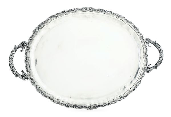 Grande vassoio. Argenteria milanese del XX secolo, argentiere Umberto Malinverni