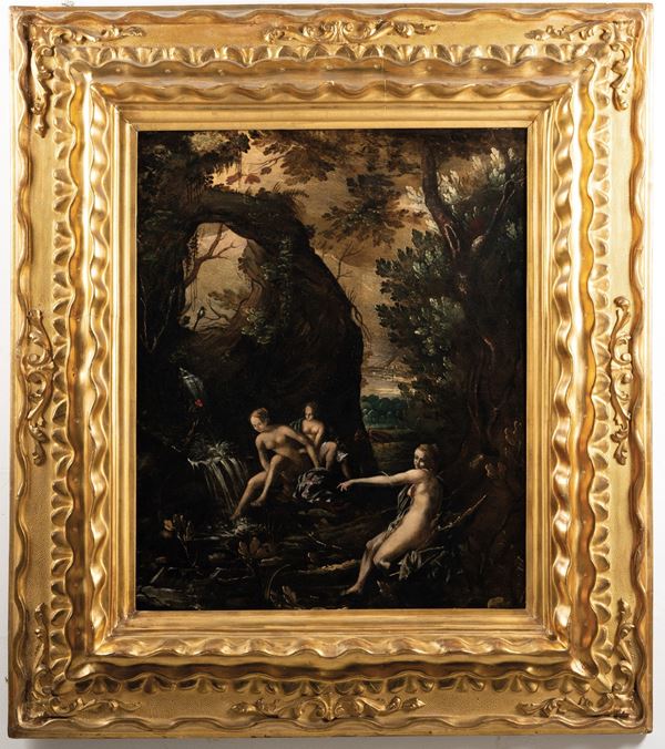 Scuola fiamminga del XVII secolo Ninfe al bagno