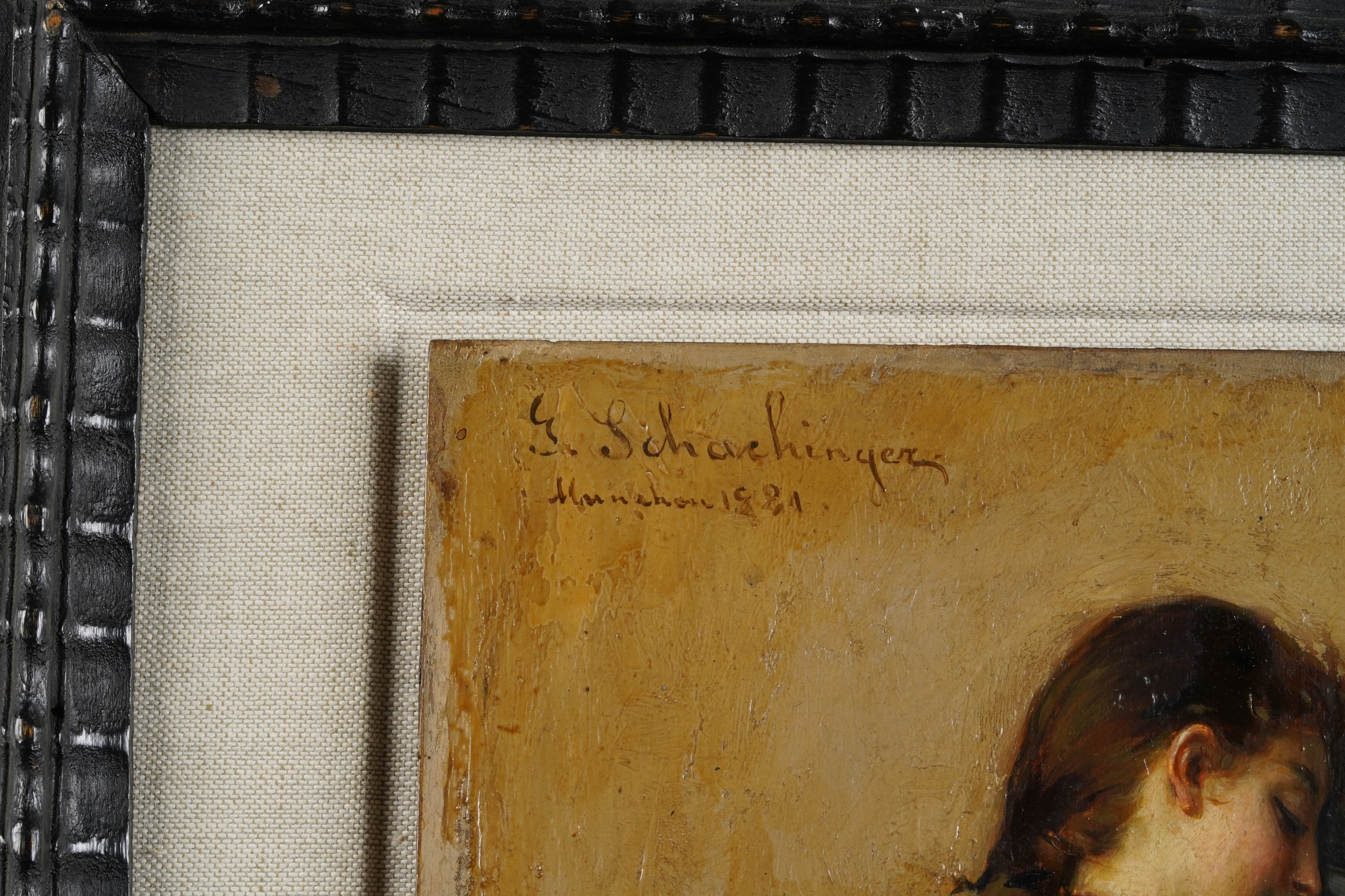 Gabriel Schachinger (?), Fanciulla in preghiera, olio