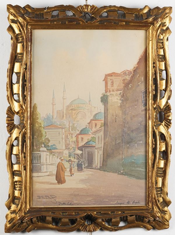 Pittore del XIX-XX secolo Veduta cittadina