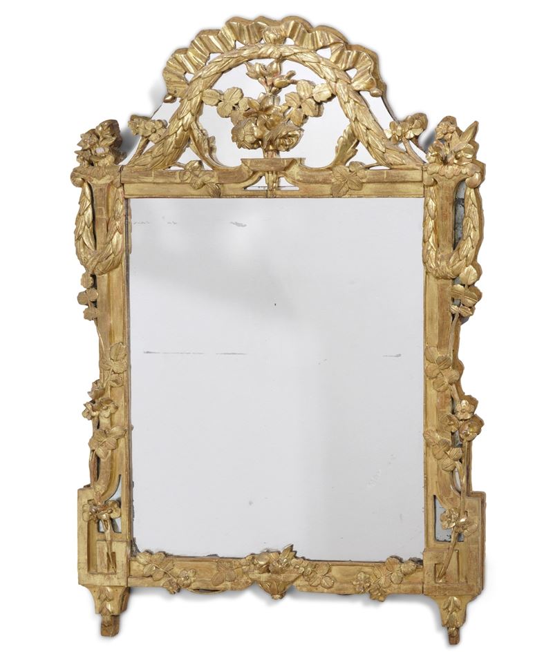 Specchiera in legno intagliato e dorato. XVIII-XIX secolo  - Auction Antique - Cambi Casa d'Aste