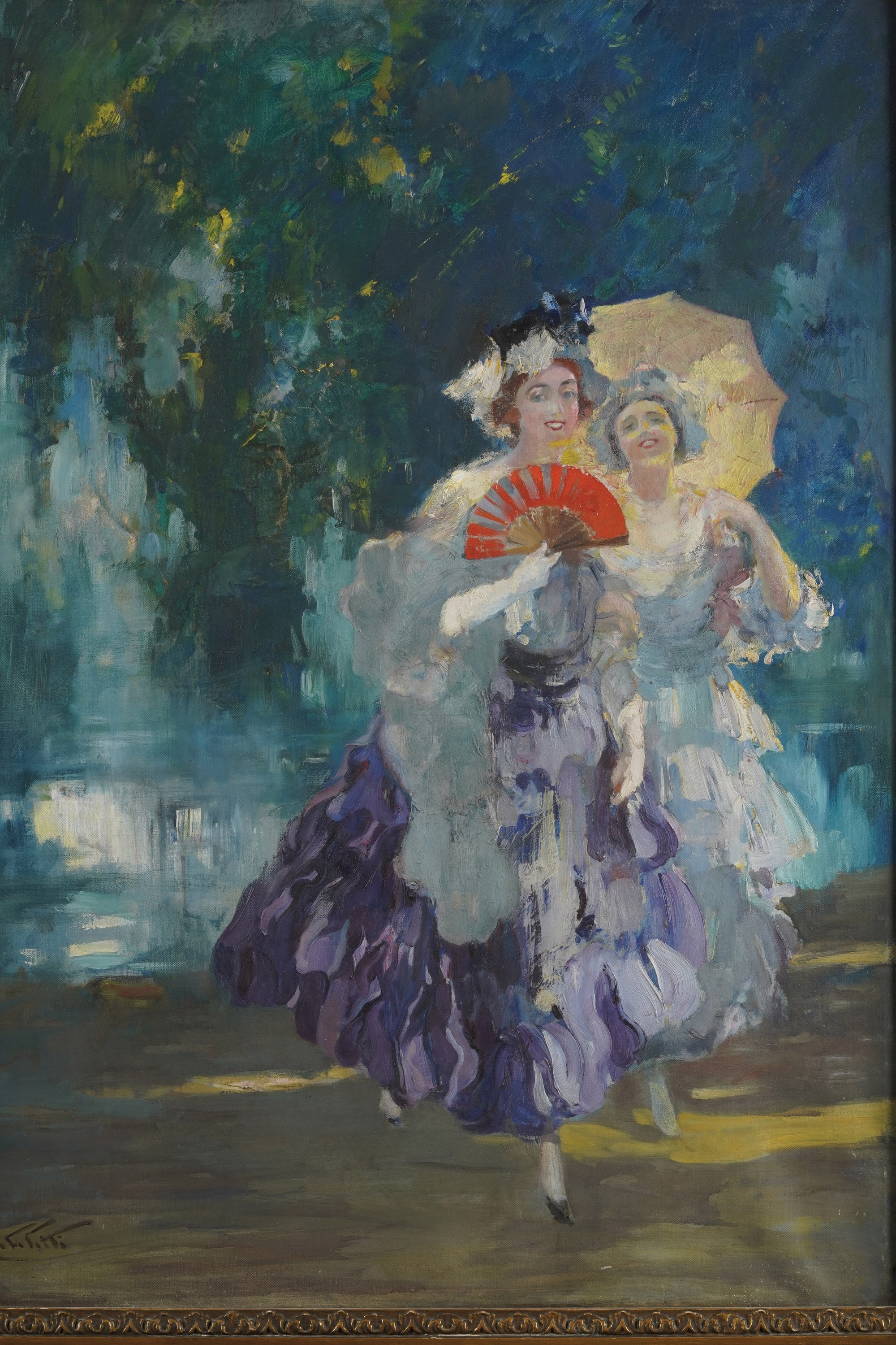 Ludovico Zambeletti - Donne con Ombrellino e Ventaglio