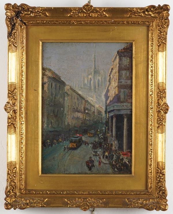 Pittore del XIX-XX secolo Veduta cittadina