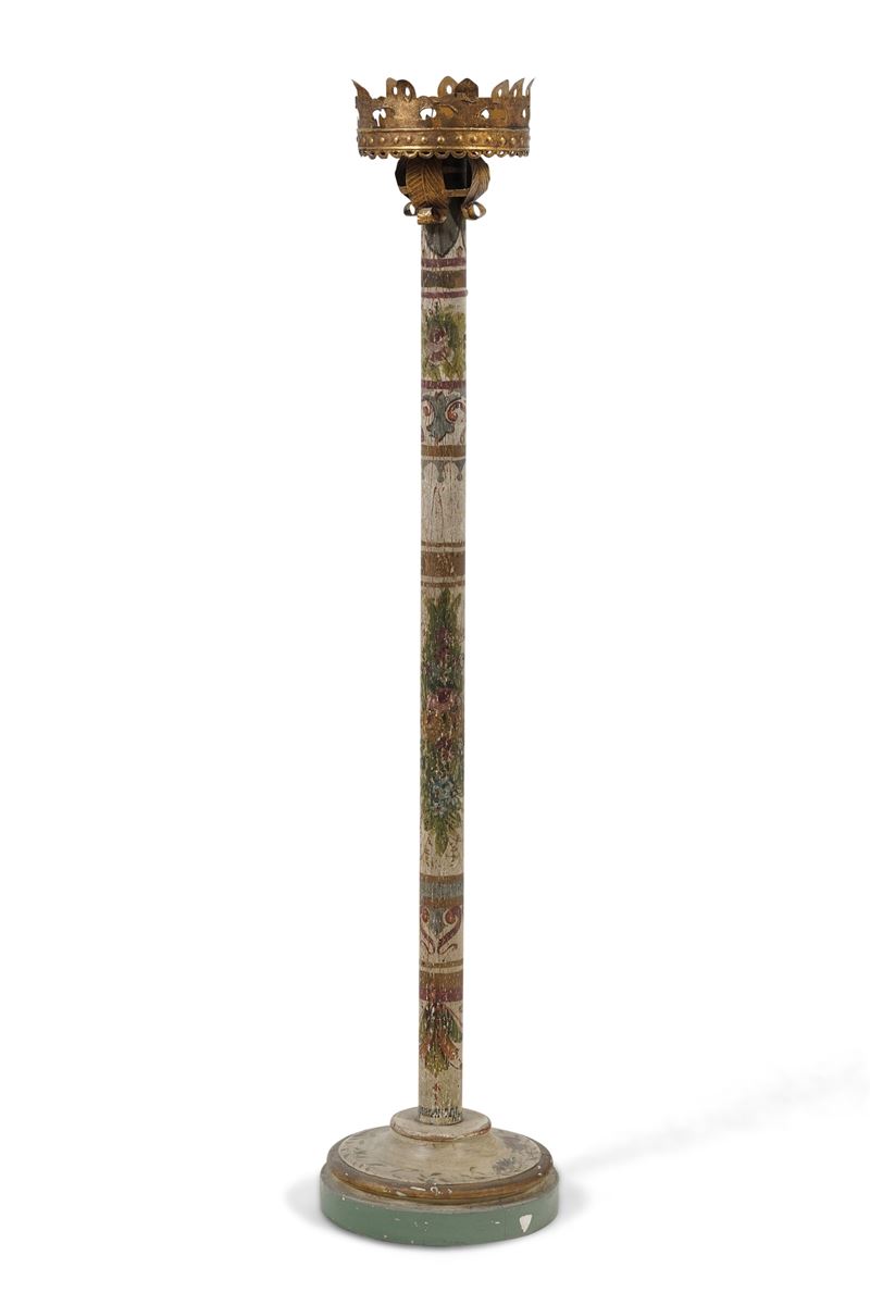 Portacero in legno laccato, XIX secolo  - Auction Antique - Cambi Casa d'Aste