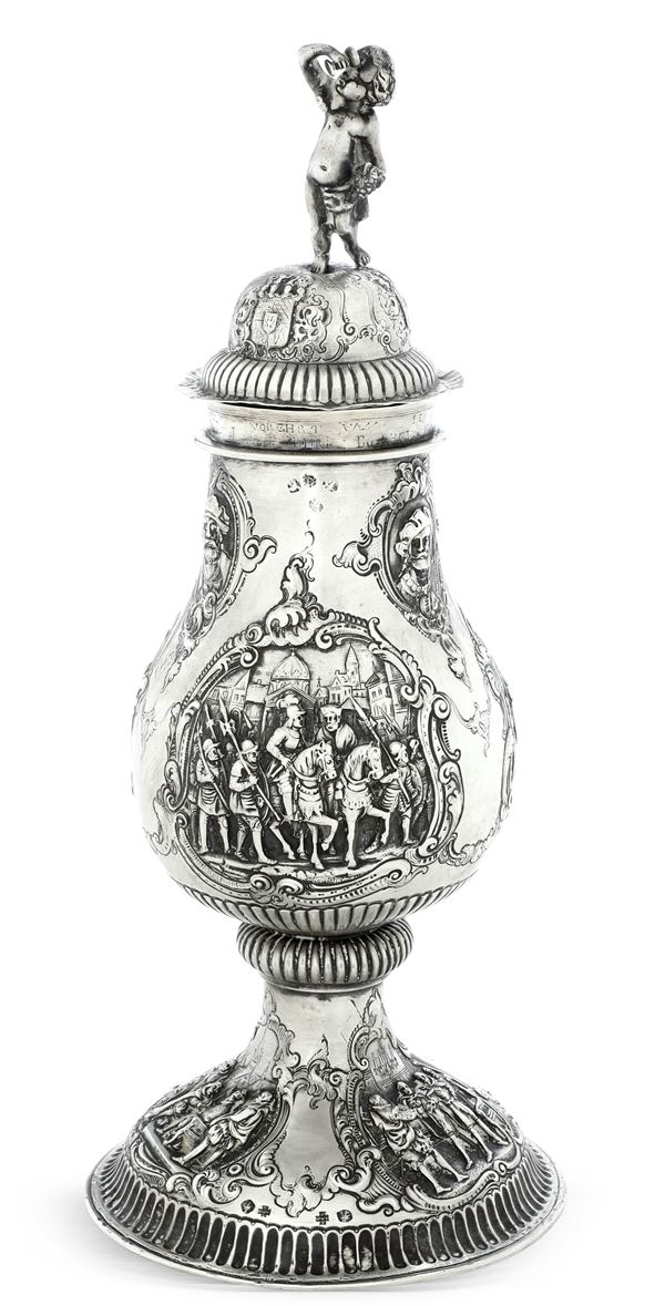 Coppa con coperchio. Germania, Hanau, XIX-XX secolo