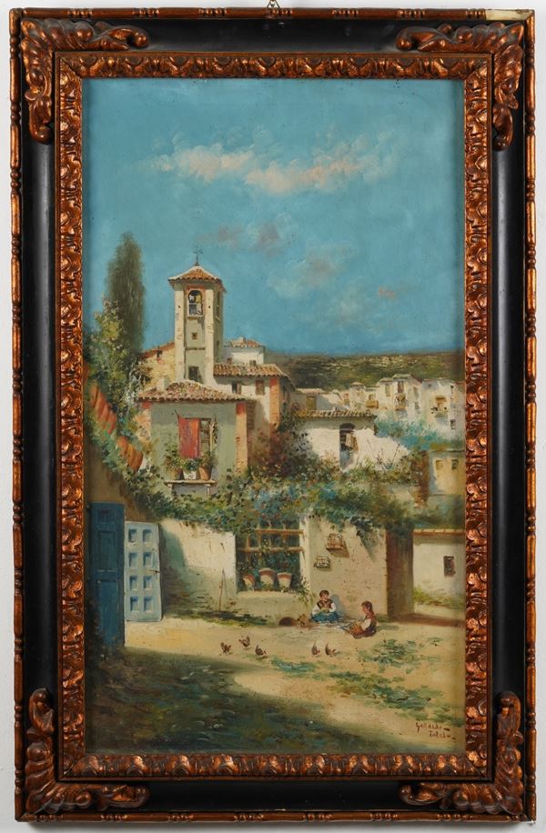 Coppia di vedute cittadine